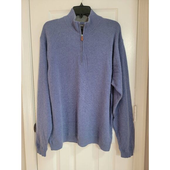 JWN Men's Cashmere Crewneck  Sweater 1/2 Zip L - Picture 1 of 10